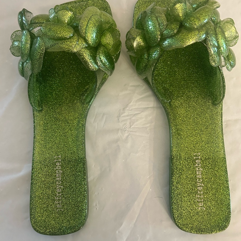 Jeffrey Campbell Sparkling Green Sandals NEW in box